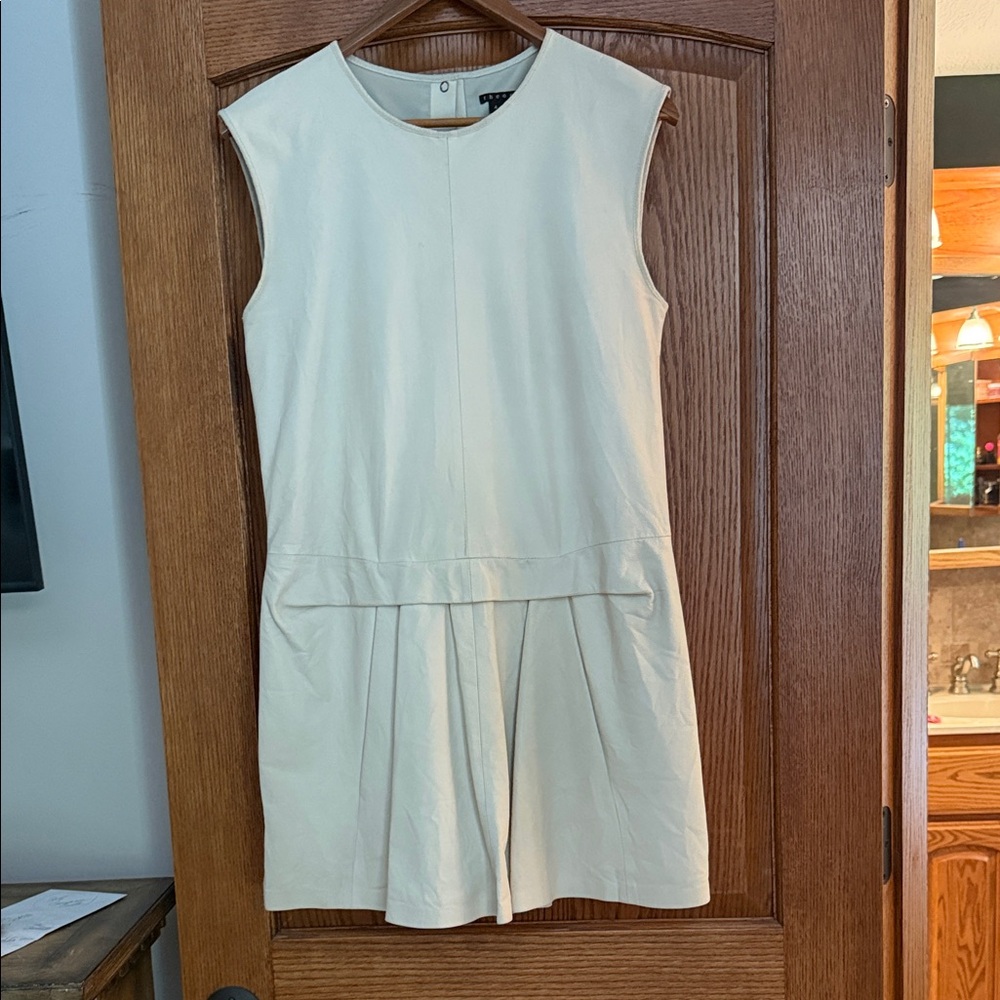 Theory Cream Sleeveless Mini Dress